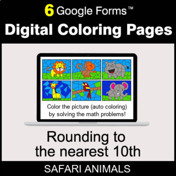 Preview of Rounding to the nearest 10th - Digital Coloring Pages | Google Forms