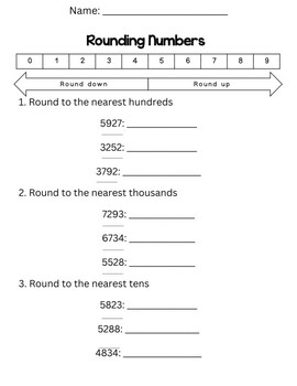 Rounding up to 10,000 math pretest and/or test by Tiffany Wong | TPT