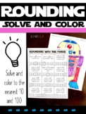 Rounding with the Force: Solve & Color R2D2 Worksheet**Nea