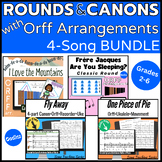 Rounds and Canons With Orff Arrangements BUNDLE for Grades 2-6