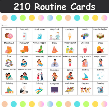 Routine Cards, Charts for Kids Chart. Visual Schedule Cards | Toddler ...