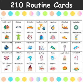 Routine Cards, Charts for Kids Chart. Visual Schedule Cards | Toddler ...