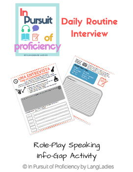 Preview of Routine Info Gap and Writing Activity