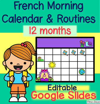 Le Calendrier et Prof Du Jour French Interactive slides for Google  Classroom ™