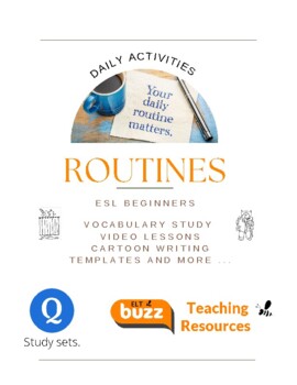 Preview of Routines. Daily Activities. Bundle. Video. Vocabulary. Beginner ESL. Writing.