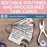 Routines and Procedures Question Cards - Editable Routines