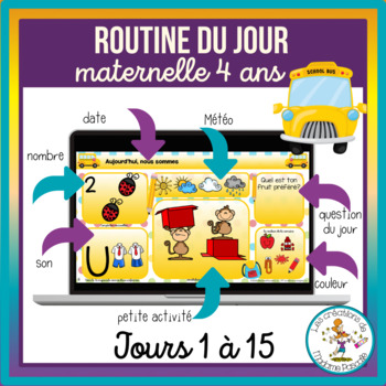 Preview of Routines du jour Maternelle 4 ans - jours 1 à 15