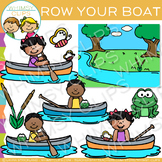 Row, Row, Row Your Boat Nursery Rhyme Story Clip Art