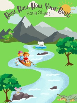 Preview of Row, Row, Row Your Boat - Nursery Rhyme Song Sheet