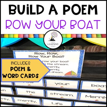 Preview of Row Your Boat | Build a Poem | Nursery Rhymes Pocket Chart Center