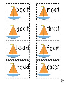 Row Row Row Your Boat (an oa and ow word work pack) by 