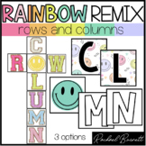 Row and Column Posters // Rainbow Remix 90's retro rainbow