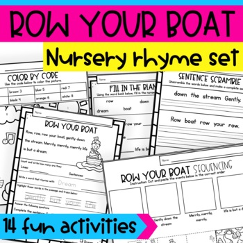 Preview of Row Row Row Your Boat Nursery Rhymes Activities and Crafts
