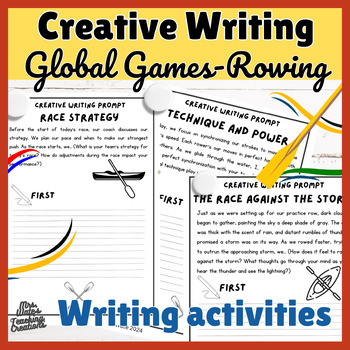 Preview of Rowing Adventures Workbook & Creative Writing Prompts Worksheet Pack