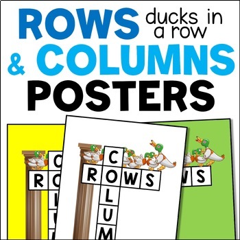 Preview of Rows & Columns Math Posters, Classroom Poster for Visual Support, Ducks In A Row