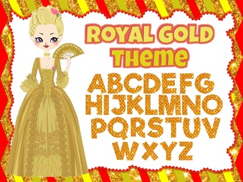 Preview of Royal Gold Theme: 100 Alphabet, Numbers and Symbols clip arts (polka dot red)