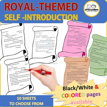Preview of Royal Self-Introduction Worksheets - Creative Writing Activity