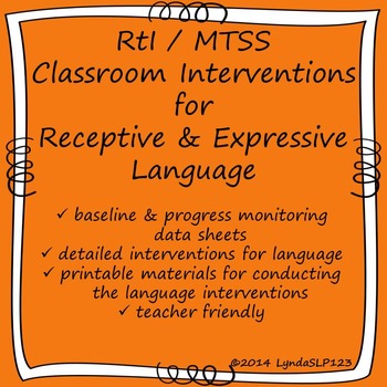Preview of RtI / MTSS Classroom Interventions for Receptive & Expressive Language (K-2nd)