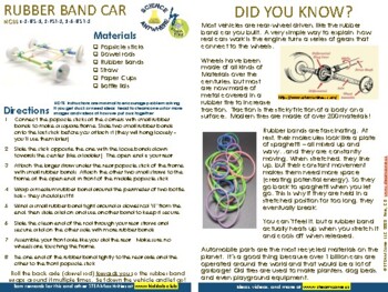 Preview of Rubber Band Car Experiment Instructions & Worksheet