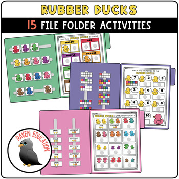 Preview of Rubber Ducks File Folder Activity BUNDLE (15 File Folder Activities)