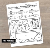 Rubber Ducky - Pronoun Sight Words Kindergarten Color Code