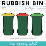 Rubbish Bin Garbage Can Clipart Commercial use SET 1