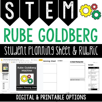 Preview of Rube Goldberg Machine Planning Sheet & Rubric | Distance Learning Compatible