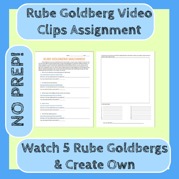 Preview of Rube Goldberg Machine Video No Prep Simple Machines Energy Transfer Assignment