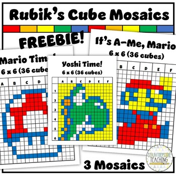 Preview of Rubik's Cube Mosaic Freebie! - Super Mario