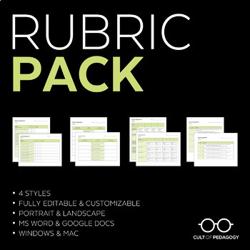 Preview of Rubric Pack