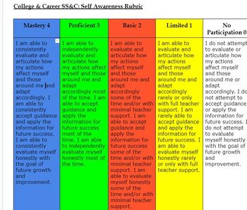 Preview of Rubric Partial Sample