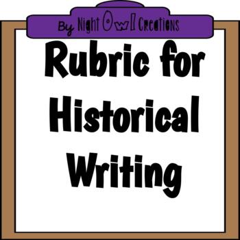 Preview of Rubric for Historical Writing