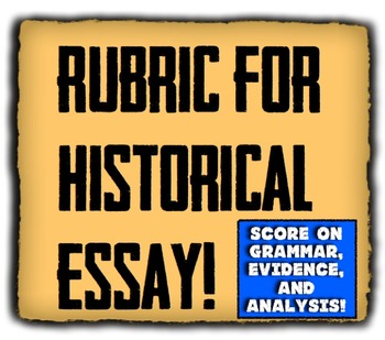 Preview of Rubric for History Essay!  Students self-assess their work in four categories!