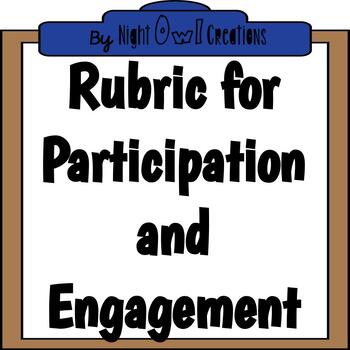 Preview of Rubric for Participation and Student Engagement