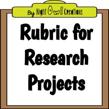 Preview of Rubric for Research Projects