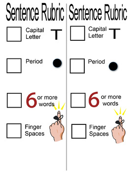 Preview of Rubric for beginning writing