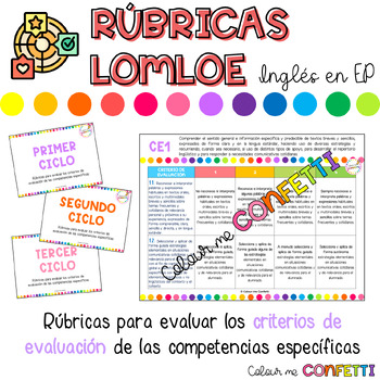 Preview of Rúbricas LOMLOE Inglés - Colour me Confetti