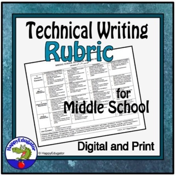 Preview of Rubrics - Middle School Technical Writing Rubric
