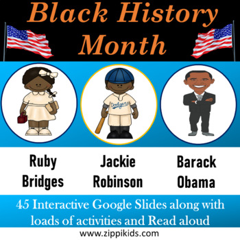Preview of Ruby Bridge, Jackie Robinson, Barack Obama | Virtual – 42 Google Slides