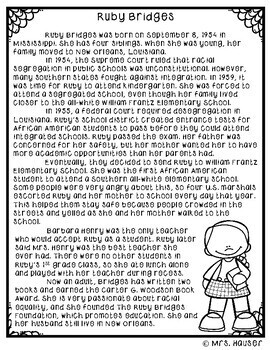 Ruby Bridges Activities by Mrs Hauser | Teachers Pay Teachers