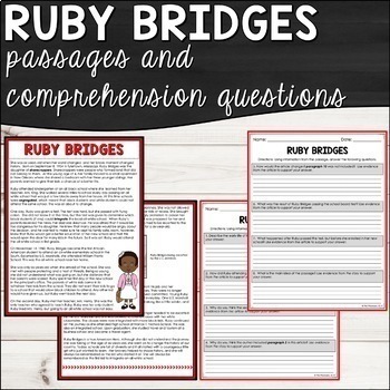 Ruby Bridges Reading Comprehension Activity Pack by The Playbook