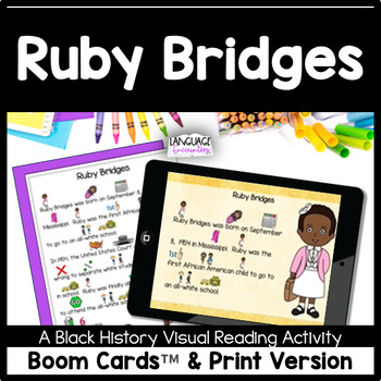 Preview of Ruby Bridges | Boom Cards™ and Print Version  | Black History Month Visual Story