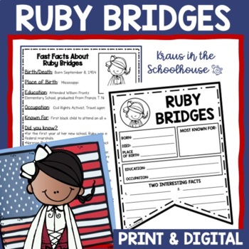 Preview of Ruby Bridges Biography Activities | Easel Activity Distance Learning