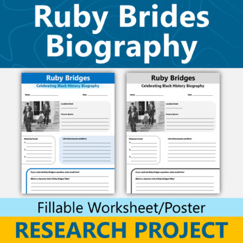 Preview of Ruby Bridges Biography Black History Research Project