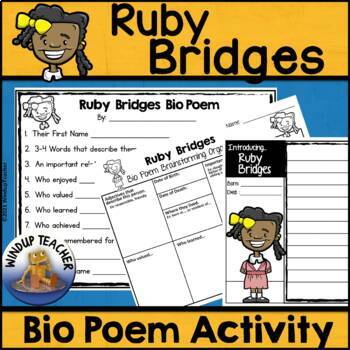 Preview of Ruby Bridges Biography Poem Activity and Writing Paper