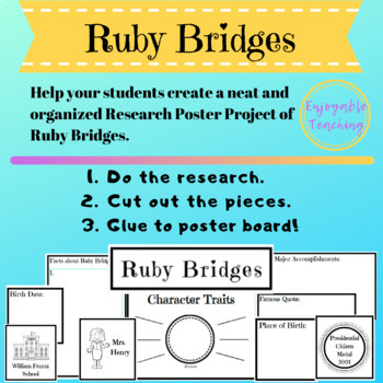 Preview of Ruby Bridges Biography Research Poster Writing Kit