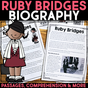 Preview of Ruby Bridges Activity Comprehension Reading Passage Black History Month Timeline