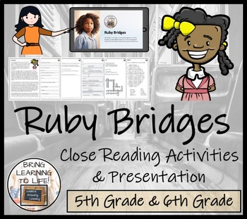 Preview of Ruby Bridges Close Reading Comprehension Activity | 5th Grade & 6th Grade