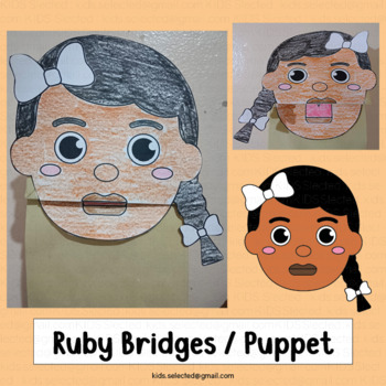 Preview of Ruby Bridges Craft Puppet Coloring Activities Womens Black History Month Project