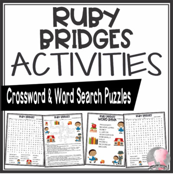 Preview of Ruby Bridges Activities Crossword Puzzle and Word Searches